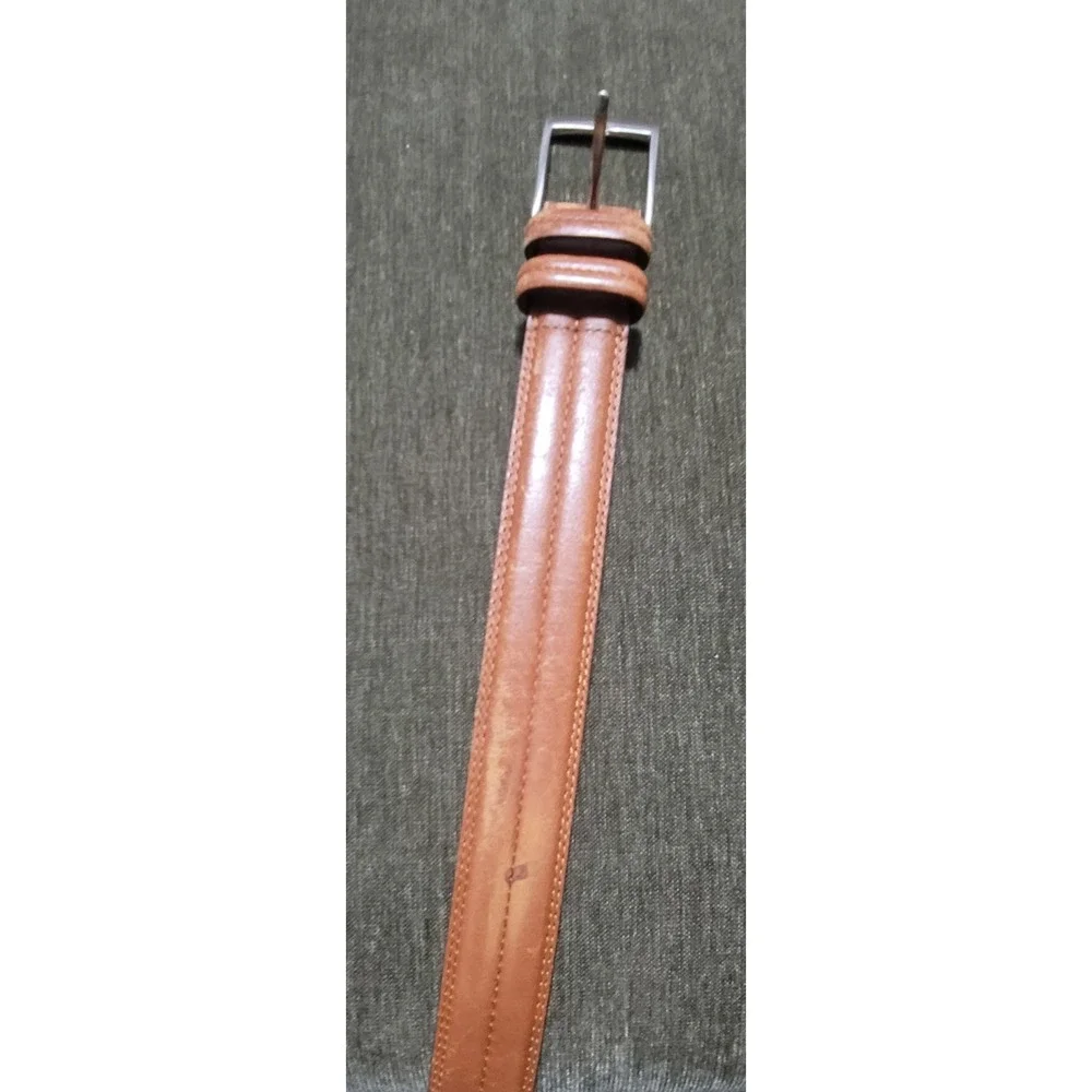 Allen Edmonds Men's Brown Solid Brass Buckle‎ 32564 Calfskin Belt Size 38 USA